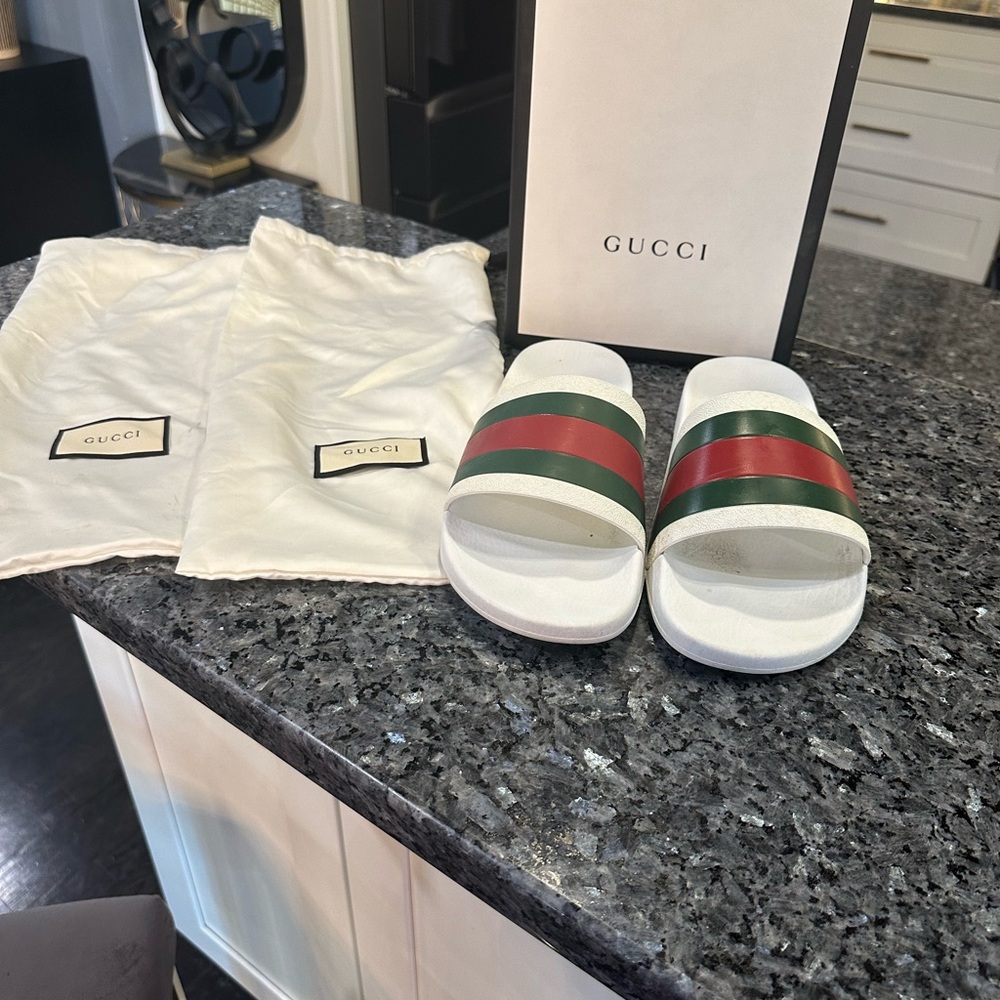 GUCCI WEB SLIDE SANDAL- size 11